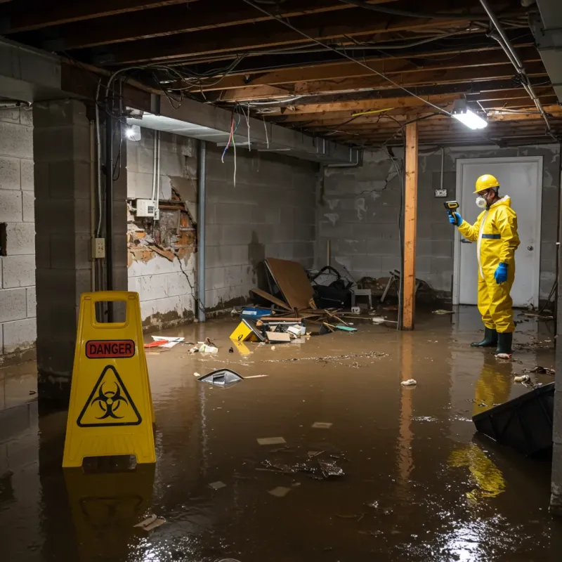 Flooded Basement Electrical Hazard in Rensselaer, IN Property